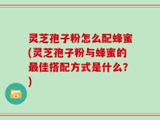 灵芝孢子粉怎么配蜂蜜(灵芝孢子粉与蜂蜜的最佳搭配方式是什么？)