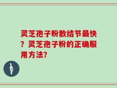 灵芝孢子粉散结节最快？灵芝孢子粉的正确服用方法？