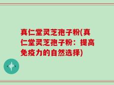 真仁堂灵芝孢子粉(真仁堂灵芝孢子粉：提高免疫力的自然选择)