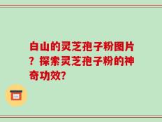 白山的灵芝孢子粉图片？探索灵芝孢子粉的神奇功效？