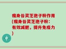 瘦身谷灵芝孢子粉作用(瘦身谷灵芝孢子粉：有效减肥，提升免疫力)