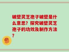 破壁灵芝孢子破壁是什么意思？探究破壁灵芝孢子的功效及制作方法？