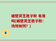 破壁灵芝孢子粉 有用吗(破壁灵芝孢子粉：功效如何？)