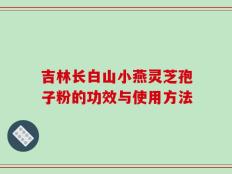 吉林长白山小燕灵芝孢子粉的功效与使用方法