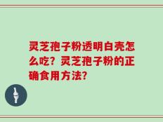 灵芝孢子粉透明白壳怎么吃？灵芝孢子粉的正确食用方法？