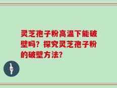 灵芝孢子粉高温下能破壁吗？探究灵芝孢子粉的破壁方法？