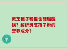 灵芝孢子粉里含硬脂酸镁？解析灵芝孢子粉的营养成分？
