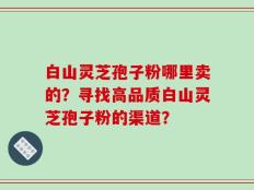白山灵芝孢子粉哪里卖的？寻找高品质白山灵芝孢子粉的渠道？