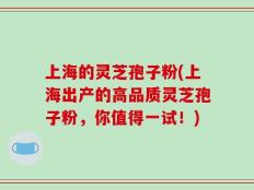 上海的灵芝孢子粉(上海出产的高品质灵芝孢子粉，你值得一试！)