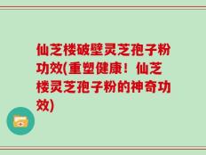 仙芝楼破壁灵芝孢子粉功效(重塑健康！仙芝楼灵芝孢子粉的神奇功效)