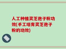 人工种植灵芝孢子粉功效(手工培育灵芝孢子粉的功效)