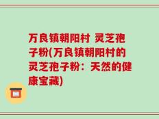 万良镇朝阳村 灵芝孢子粉(万良镇朝阳村的灵芝孢子粉：天然的健康宝藏)