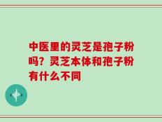 中医里的灵芝是孢子粉吗？灵芝本体和孢子粉有什么不同