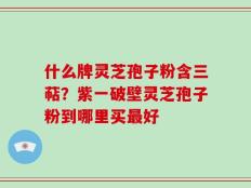 什么牌灵芝孢子粉含三萜？紫一破壁灵芝孢子粉到哪里买最好