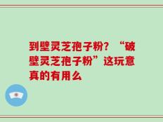 到壁灵芝孢子粉？“破壁灵芝孢子粉”这玩意真的有用么
