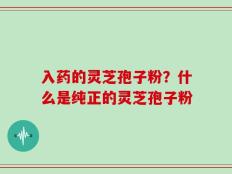 入药的灵芝孢子粉？什么是纯正的灵芝孢子粉