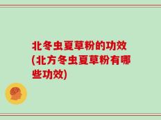 北冬虫夏草粉的功效 (北方冬虫夏草粉有哪些功效)