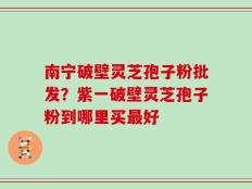 南宁破壁灵芝孢子粉批发？紫一破壁灵芝孢子粉到哪里买最好