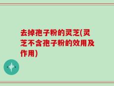 去掉孢子粉的灵芝(灵芝不含孢子粉的效用及作用)