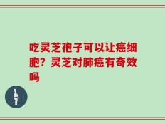 吃灵芝孢子可以让癌细胞？灵芝对肺癌有奇效吗