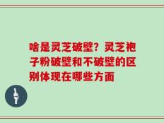 啥是灵芝破壁？灵芝袍子粉破壁和不破壁的区别体现在哪些方面