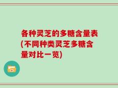 各种灵芝的多糖含量表(不同种类灵芝多糖含量对比一览)