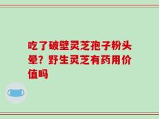 吃了破壁灵芝孢子粉头晕？野生灵芝有药用价值吗
