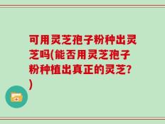 可用灵芝孢子粉种出灵芝吗(能否用灵芝孢子粉种植出真正的灵芝？)