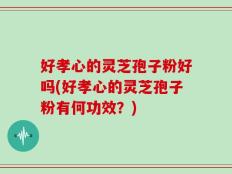 好孝心的灵芝孢子粉好吗(好孝心的灵芝孢子粉有何功效？)