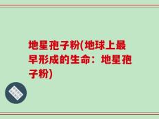 地星孢子粉(地球上最早形成的生命：地星孢子粉)