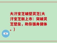 大汗宝芝破壁灵芝(大汗宝芝新上市：突破灵芝壁垒，助你强身健体。)