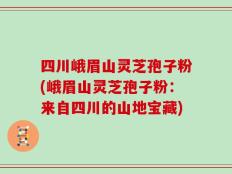 四川峨眉山灵芝孢子粉(峨眉山灵芝孢子粉：来自四川的山地宝藏)