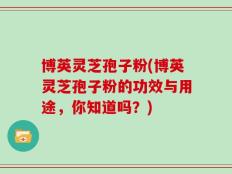 博英灵芝孢子粉(博英灵芝孢子粉的功效与用途，你知道吗？)