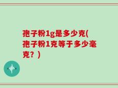 孢子粉1g是多少克(孢子粉1克等于多少毫克？)