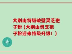 大别山特级破壁灵芝孢子粉 (大别山灵芝孢子粉迎来特级升级！)