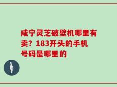 咸宁灵芝破壁机哪里有卖？183开头的手机号码是哪里的