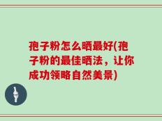 孢子粉怎么晒最好(孢子粉的最佳晒法，让你成功领略自然美景)