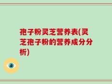 孢子粉灵芝营养表(灵芝孢子粉的营养成分分析)