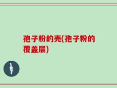 孢子粉的壳(孢子粉的覆盖层)