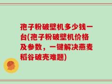 孢子粉破壁机多少钱一台(孢子粉破壁机价格及参数，一键解决燕麦稻谷破壳难题)