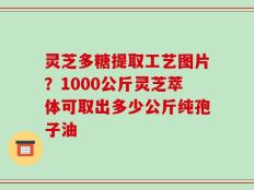 灵芝多糖提取工艺图片？1000公斤灵芝萃体可取出多少公斤纯孢子油