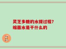 灵芝多糖的水提过程？缩菌水是干什么的
