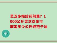灵芝多糖给药剂量？1000公斤灵芝萃体可取出多少公斤纯孢子油