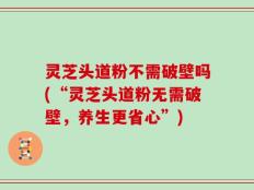 灵芝头道粉不需破壁吗(“灵芝头道粉无需破壁，养生更省心”)