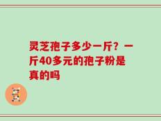 灵芝孢子多少一斤？一斤40多元的孢子粉是真的吗