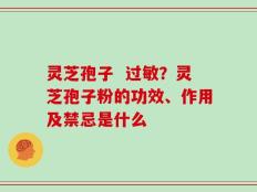 灵芝孢子  过敏？灵芝孢子粉的功效、作用及禁忌是什么