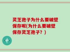 灵芝孢子为什么要破壁保存呢(为什么要破壁保存灵芝孢子？)