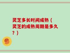 灵芝多长时间成熟 (灵芝的成熟周期是多久？)