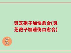 灵芝孢子加快愈合(灵芝孢子加速伤口愈合)