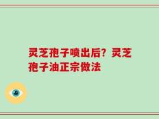 灵芝孢子喷出后？灵芝孢子油正宗做法